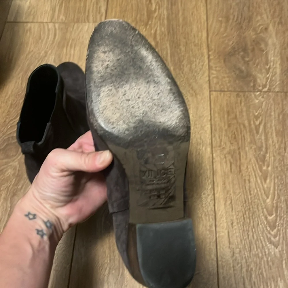 Vince Chocolate Suede Ankle Boot - Picture 10 of 11